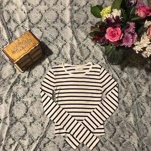 Stripped long sleeve top